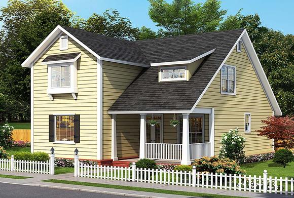 Cottage, Traditional House Plan 61492 with 4 Beds, 5 Baths Elevation
