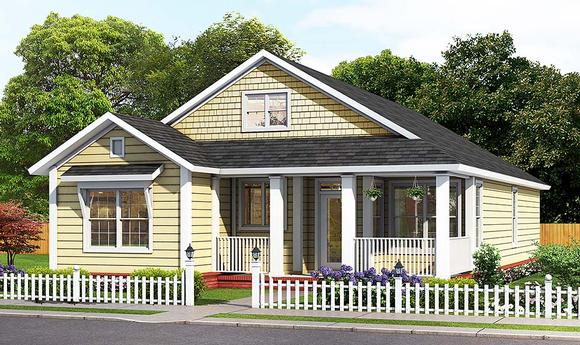 Cottage, Traditional House Plan 61494 with 3 Beds, 2 Baths Elevation