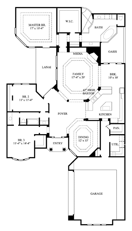 Victorian House Plan 61513 with 3 Beds, 2 Baths, 2 Car Garage First Level Plan