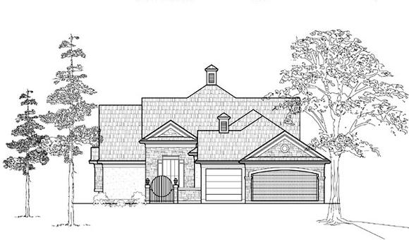 Traditional House Plan 61516 with 3 Beds, 2 Baths, 3 Car Garage Elevation