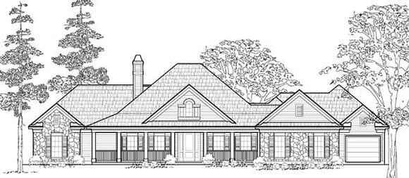 Country House Plan 61539 with 3 Beds, 3 Baths, 3 Car Garage Elevation