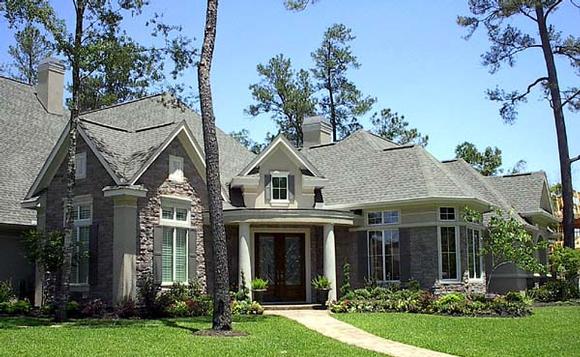 European House Plan 61659 with 4 Beds, 4 Baths, 2 Car Garage Elevation