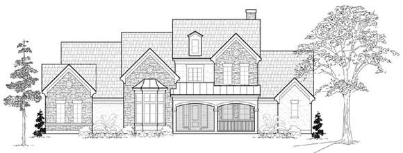 Tudor House Plan 61763 with 5 Beds, 6 Baths, 3 Car Garage Elevation