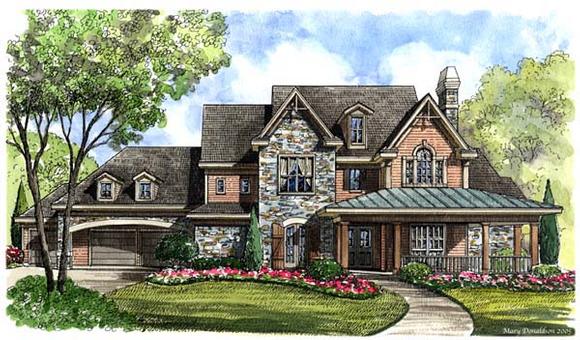 European House Plan 61833 with 4 Beds, 5 Baths, 3 Car Garage Elevation
