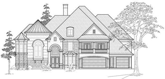 Victorian House Plan 61872 with 6 Beds, 7 Baths, 3 Car Garage Elevation