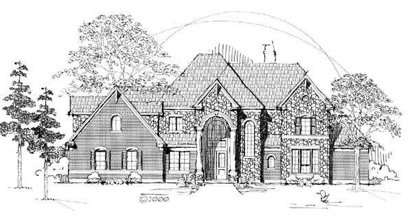 Tudor House Plan 61892 with 3 Beds, 4 Baths, 2 Car Garage Elevation