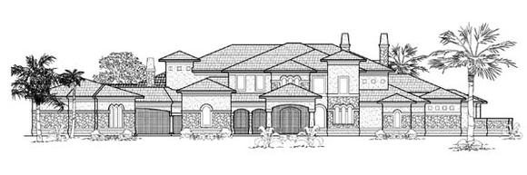 Mediterranean House Plan 61902 with 5 Beds, 6 Baths, 4 Car Garage Elevation