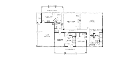 Colonial, Plantation, Southern House Plan 62020 with 5 Beds, 4 Baths First Level Plan