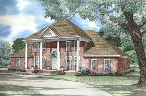 Colonial, Plantation, Southern House Plan 62020 with 5 Beds, 4 Baths Elevation