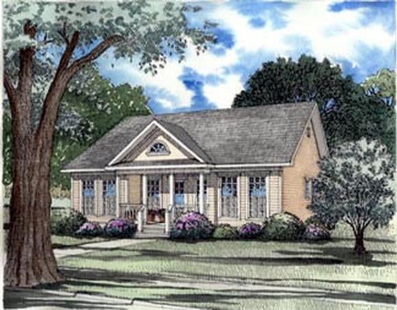 Country, One-Story, Ranch, Southern House Plan 62025 with 3 Beds, 2 Baths Elevation
