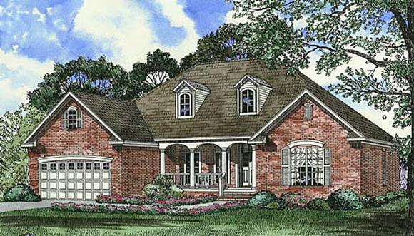 Traditional House Plan 62037 with 4 Beds, 2 Baths, 2 Car Garage Elevation