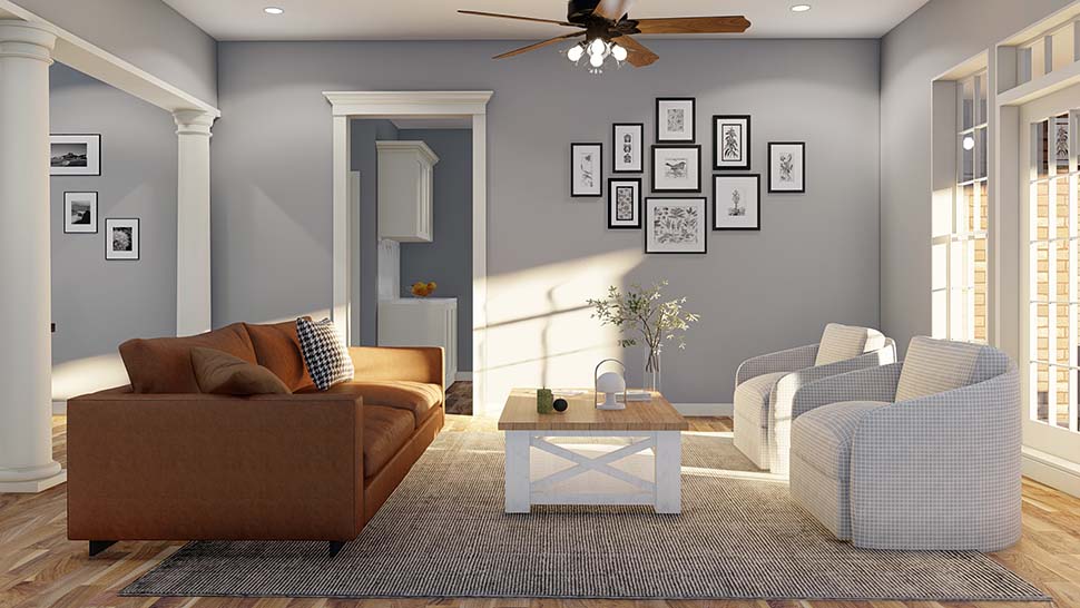 European, One-Story, Traditional Plan with 2405 Sq. Ft., 4 Bedrooms, 3 Bathrooms, 3 Car Garage Picture 12