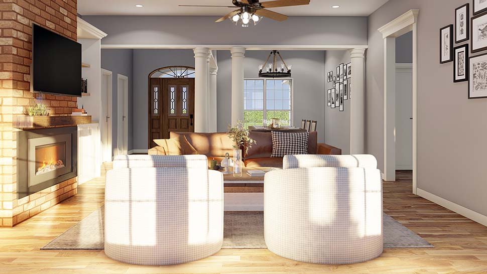 European, One-Story, Traditional Plan with 2405 Sq. Ft., 4 Bedrooms, 3 Bathrooms, 3 Car Garage Picture 13