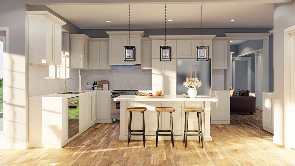 European, One-Story, Traditional Plan with 2405 Sq. Ft., 4 Bedrooms, 3 Bathrooms, 3 Car Garage Picture 14