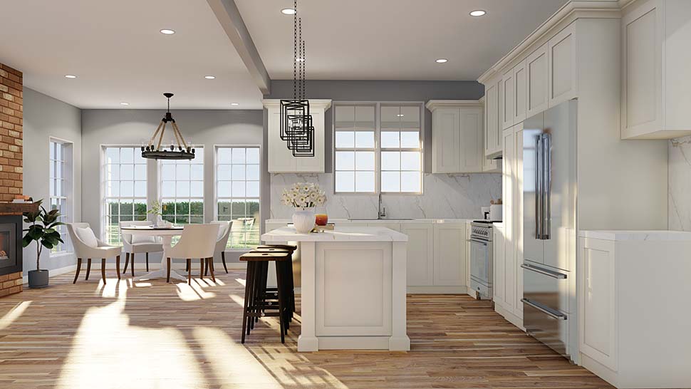 European, One-Story, Traditional Plan with 2405 Sq. Ft., 4 Bedrooms, 3 Bathrooms, 3 Car Garage Picture 16