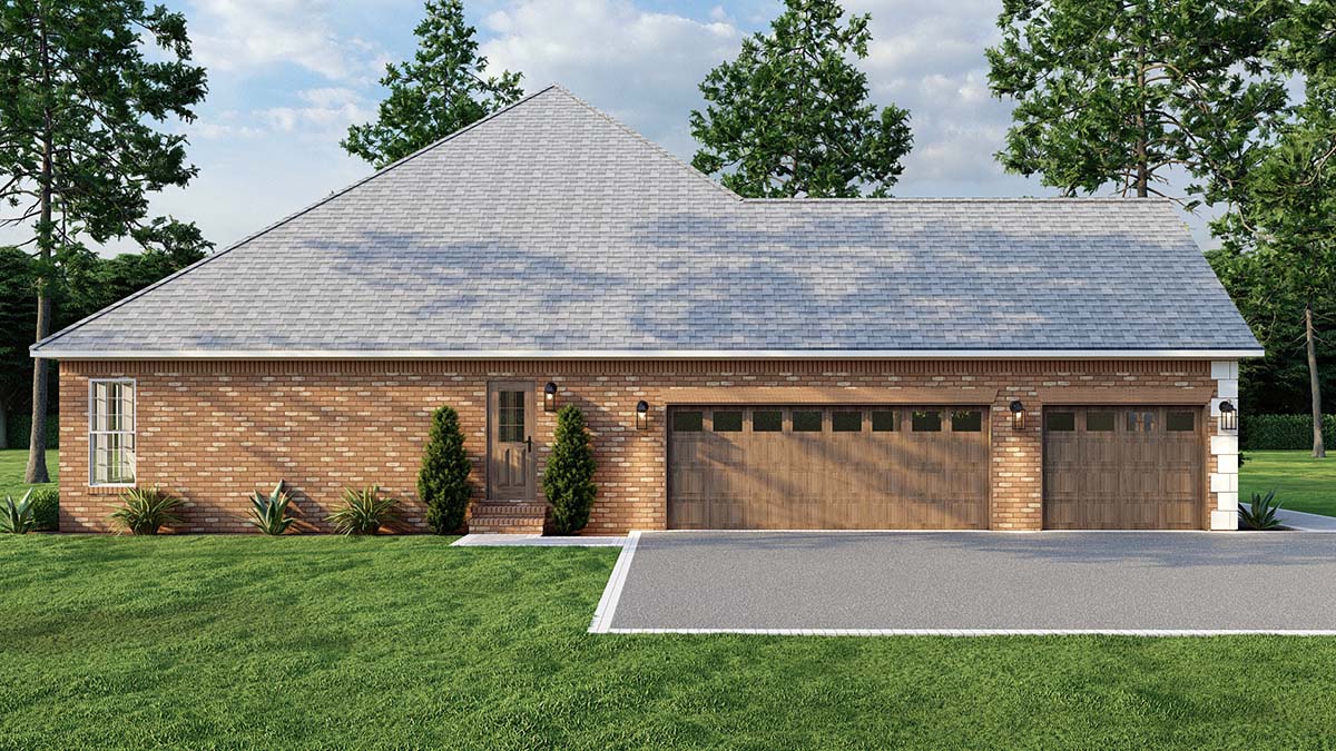 European, One-Story, Traditional Plan with 2405 Sq. Ft., 4 Bedrooms, 3 Bathrooms, 3 Car Garage Picture 3