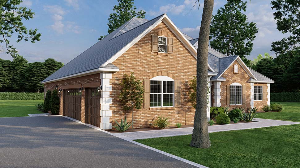 European, One-Story, Traditional Plan with 2405 Sq. Ft., 4 Bedrooms, 3 Bathrooms, 3 Car Garage Picture 4