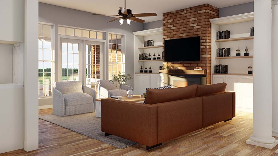 European, One-Story, Traditional Plan with 2405 Sq. Ft., 4 Bedrooms, 3 Bathrooms, 3 Car Garage Picture 10