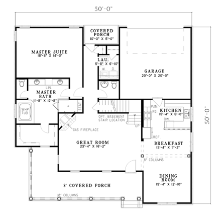 Country, Farmhouse House Plan 62103 with 3 Beds, 3 Baths, 2 Car Garage First Level Plan