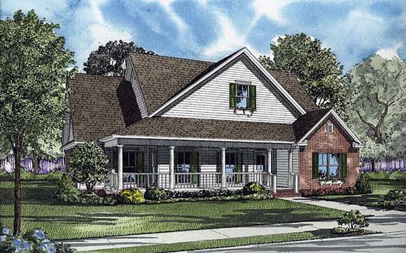 Country, Farmhouse House Plan 62103 with 3 Beds, 3 Baths, 2 Car Garage Elevation