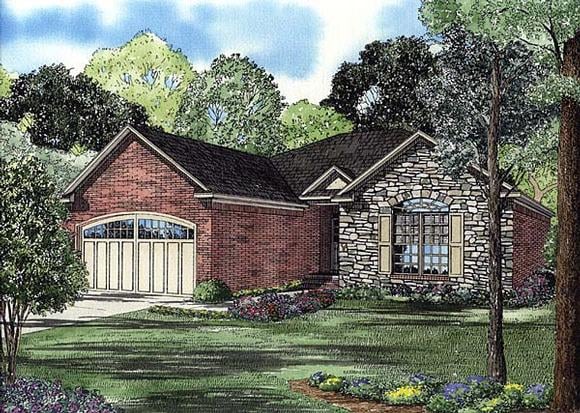 Craftsman, European, Traditional House Plan 62105 with 2 Beds, 2 Baths, 2 Car Garage Elevation