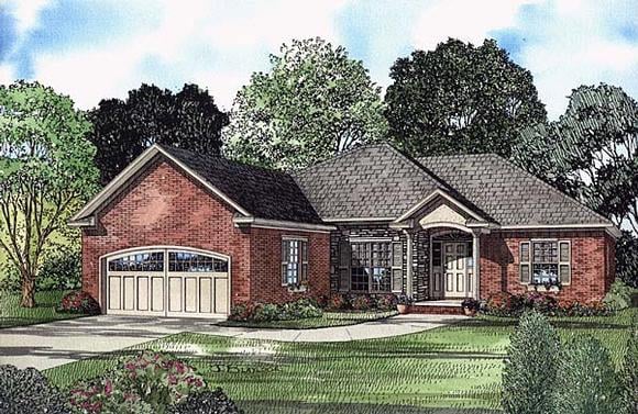 Traditional House Plan 62111 with 3 Beds, 2 Baths, 2 Car Garage Elevation