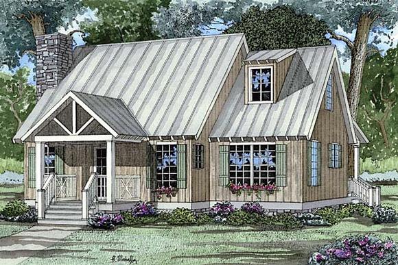 Bungalow, Cabin, Cottage, Southern House Plan 62119 with 2 Beds, 2 Baths Elevation