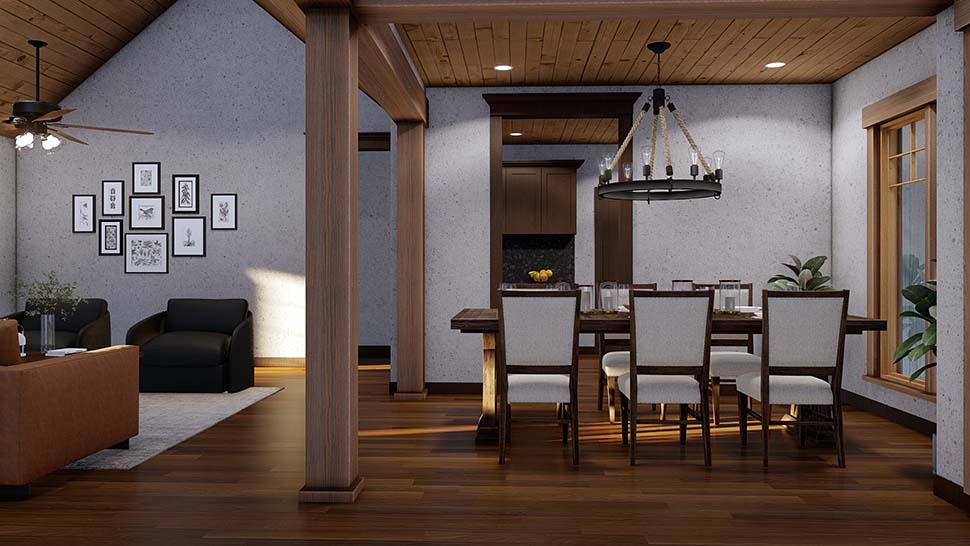 Bungalow, Country, Craftsman, Tudor Plan with 1485 Sq. Ft., 3 Bedrooms, 2 Bathrooms, 2 Car Garage Picture 13