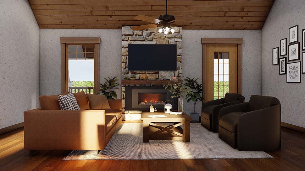 Bungalow, Country, Craftsman, Tudor Plan with 1485 Sq. Ft., 3 Bedrooms, 2 Bathrooms, 2 Car Garage Picture 14