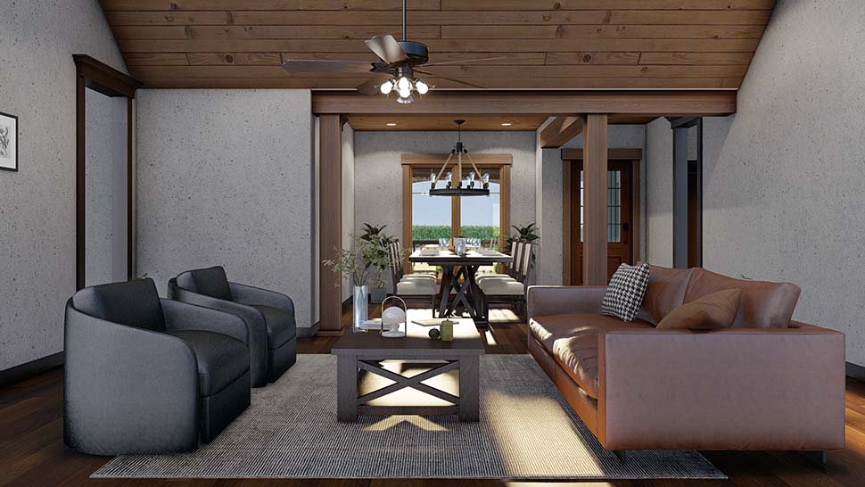 Bungalow, Country, Craftsman, Tudor Plan with 1485 Sq. Ft., 3 Bedrooms, 2 Bathrooms, 2 Car Garage Picture 16