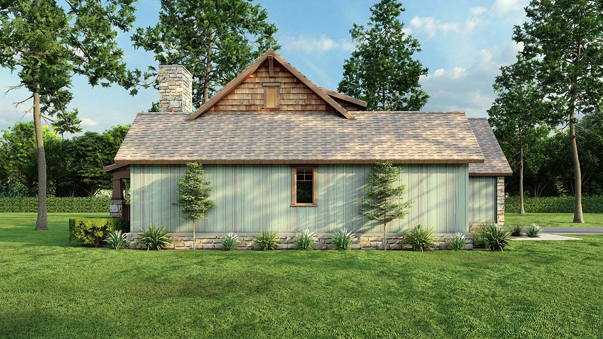 Bungalow, Country, Craftsman, Tudor Plan with 1485 Sq. Ft., 3 Bedrooms, 2 Bathrooms, 2 Car Garage Picture 3