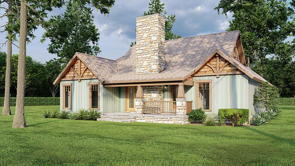 Bungalow, Country, Craftsman, Tudor Plan with 1485 Sq. Ft., 3 Bedrooms, 2 Bathrooms, 2 Car Garage Picture 10