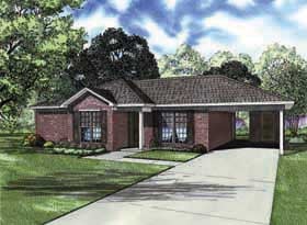 One-Story, Ranch, Traditional House Plan 62162 with 2 Beds, 2 Baths, 2 Car Garage Elevation