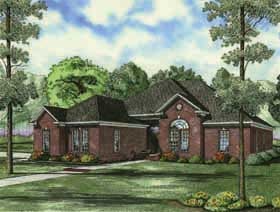 European, Traditional House Plan 62166 with 3 Beds, 2 Baths, 2 Car Garage Elevation