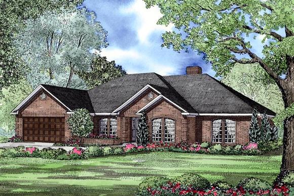 House Plan 62199 with 4 Beds, 3 Baths, 3 Car Garage Elevation