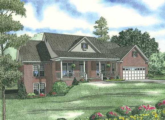 Country, Traditional House Plan 62206 with 5 Beds, 4 Baths, 2 Car Garage Elevation