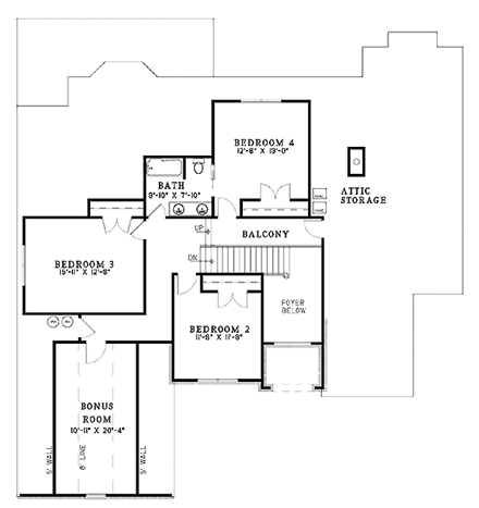 House Plan 62221 - with 2973 Sq Ft, 4 Bed, 2 Bath, 1 Half Bath