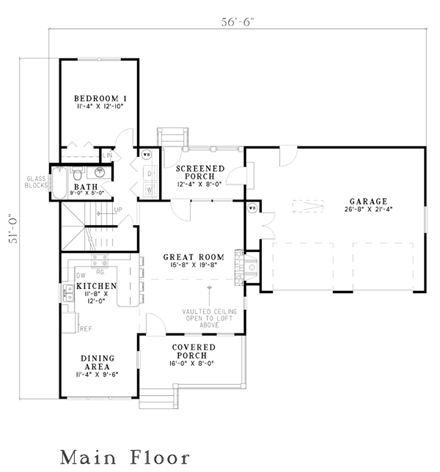 House Plan 62245 with 2 Beds, 2 Baths, 2 Car Garage First Level Plan