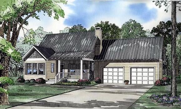 House Plan 62245 with 2 Beds, 2 Baths, 2 Car Garage Elevation
