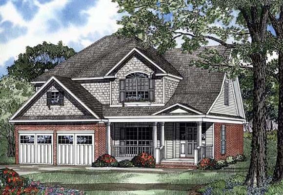 House Plan 62255 with 4 Beds, 3 Baths, 2 Car Garage Elevation