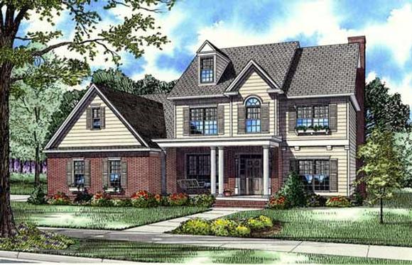 House Plan 62258 with 4 Beds, 4 Baths, 2 Car Garage Elevation