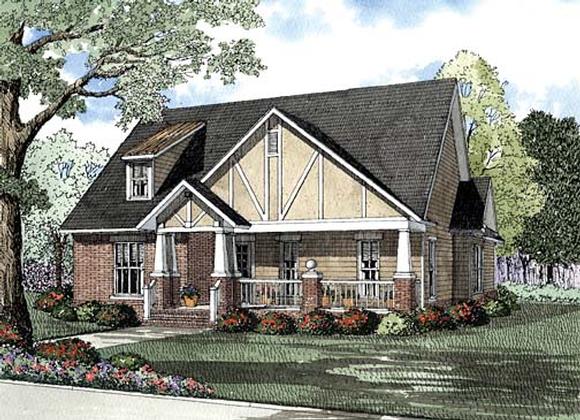 One-Story House Plan 62262 with 3 Beds, 2 Baths, 2 Car Garage Elevation