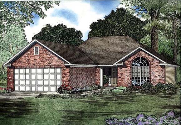 One-Story House Plan 62270 with 2 Beds, 2 Baths, 2 Car Garage Elevation