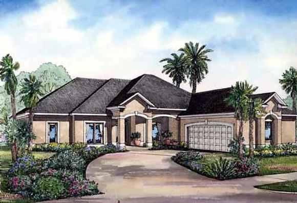 One-Story House Plan 62283 with 4 Beds, 3 Baths, 2 Car Garage Elevation
