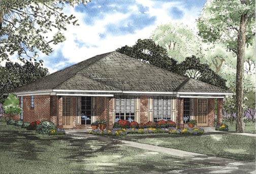 One-Story Multi-Family Plan 62334 with 4 Beds, 2 Baths Elevation