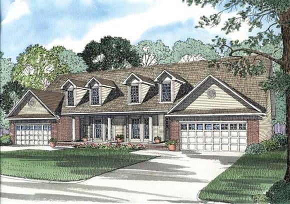 Traditional Multi-Family Plan 62360 with 6 Beds, 6 Baths, 4 Car Garage Elevation