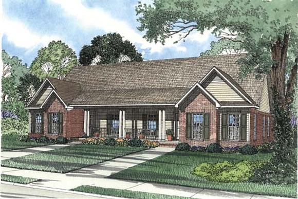 One-Story Multi-Family Plan 62374 with 6 Beds, 4 Baths, 2 Car Garage Elevation