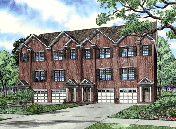 Traditional Multi-Family Plan 62387 with 8 Beds, 12 Baths, 4 Car Garage Elevation