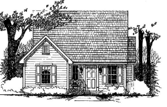 Cape Cod House Plan 62400 with 3 Beds, 1 Baths Elevation