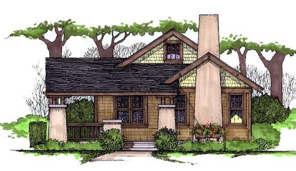 Craftsman House Plan 62401 with 3 Beds, 2 Baths Elevation